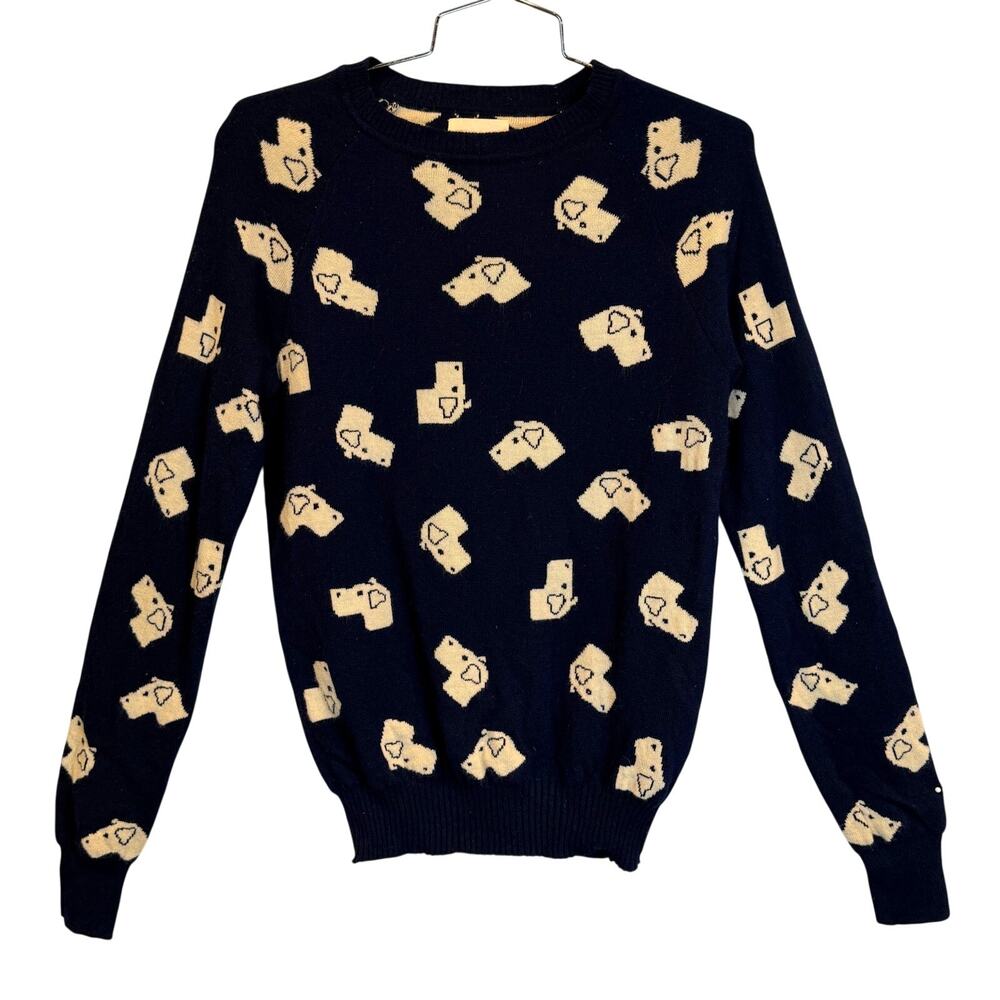 Boy by Band of Outsiders 100% Merino Wool Dog Heads Sweater Brand Size 0 or XS
